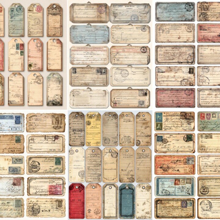 vintage – 200+ Vintage Postal Address & Labels & Tags