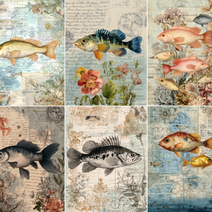 fish – 52 Fish Junk Journal Pages