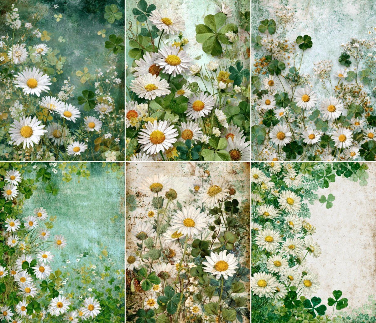 daisy – 56 Daisy & Clover Junk Journal Pages