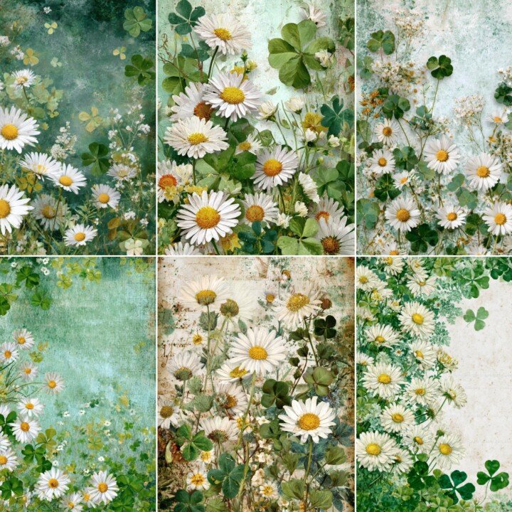 daisy – 56 Daisy & Clover Junk Journal Pages