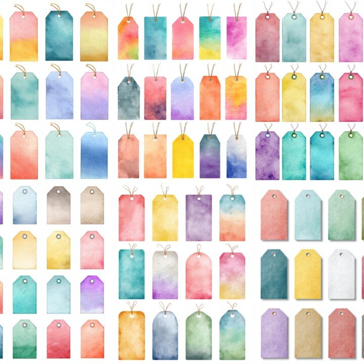 watercolor preview 2 – Labels & Tags