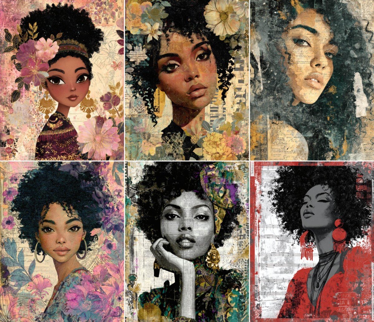 african – 64 African Beauty Junk Journal Pages
