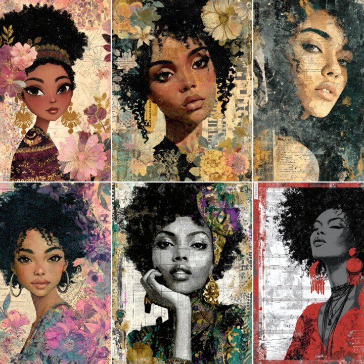 african – 64 African Beauty Junk Journal Pages