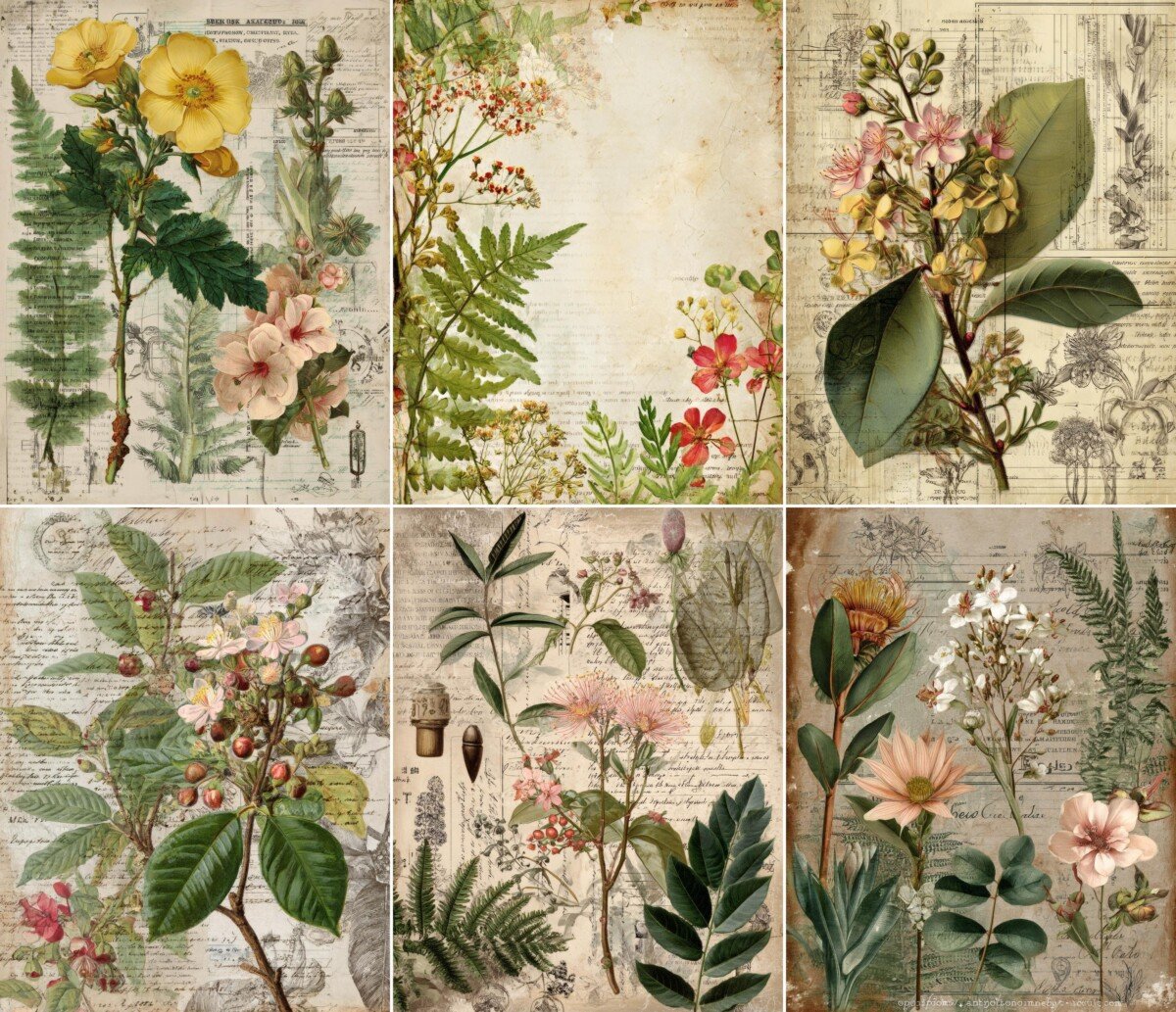 botanical – 54 Botanical Specimen Junk Journal Pages