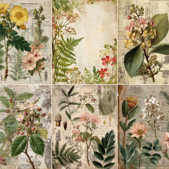 botanical – 54 Botanical Specimen Junk Journal Pages