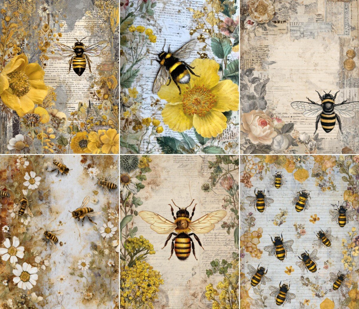 honey – 32 Honey Bee Junk Journal Pages