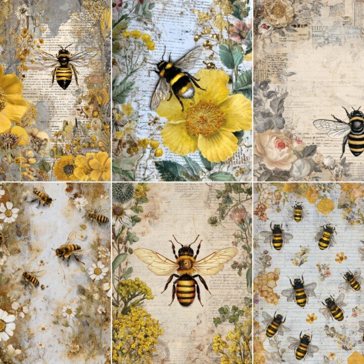 honey – 32 Honey Bee Junk Journal Pages