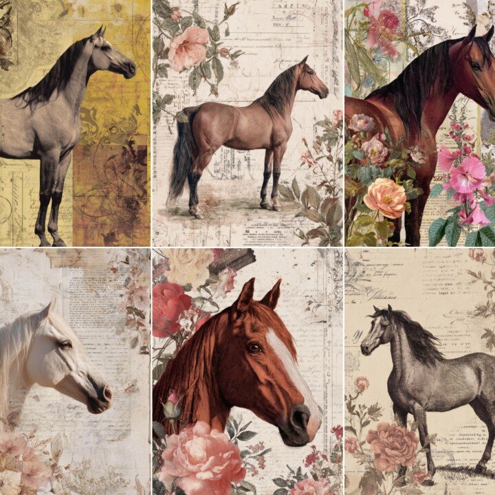 horse – 56 Horse Junk Journal Pages