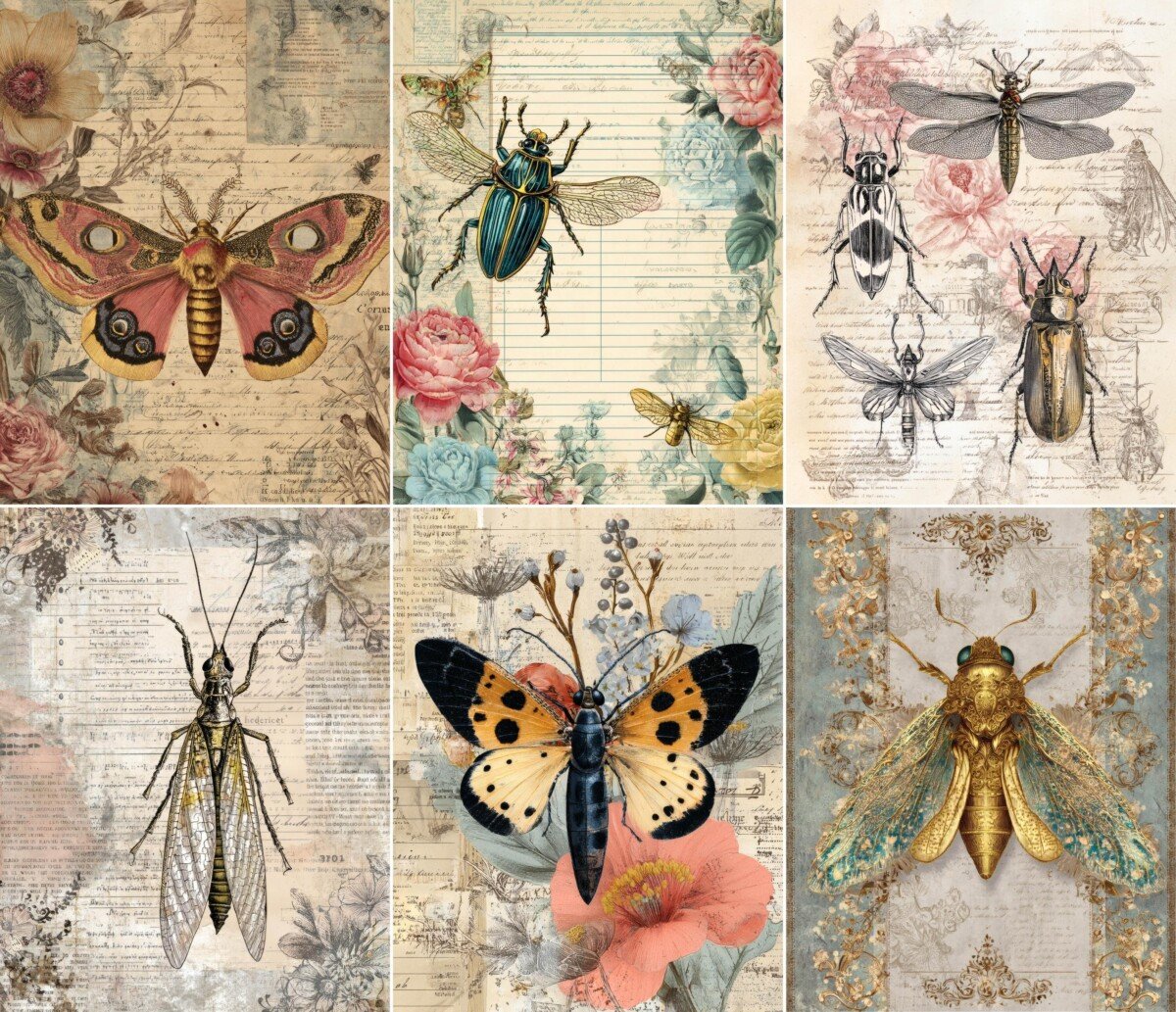 insect – 56 Insect Junk Journal Pages
