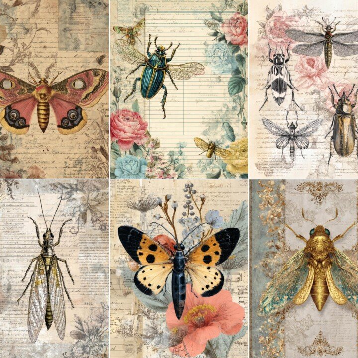insect – 56 Insect Junk Journal Pages