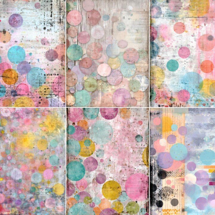 pastel – 56 Pastel Mixed Media Junk Journal Pages