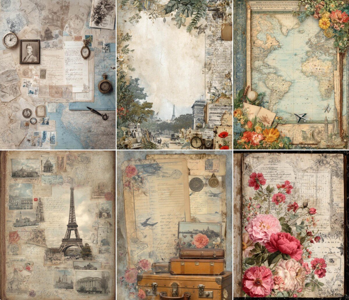 travel – 43 Travel Junk Journal Pages