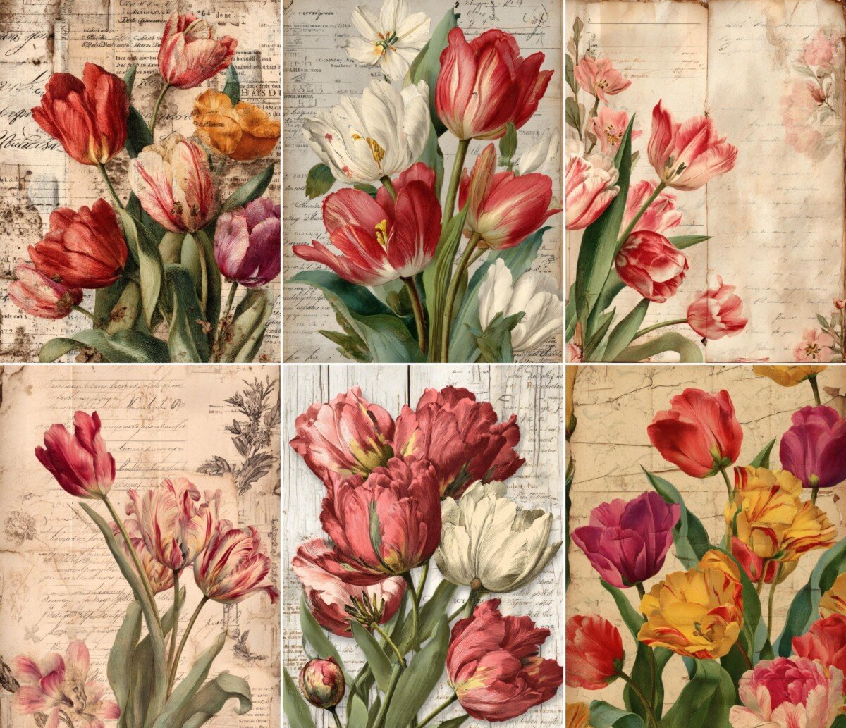 tulip – 40 Tulip Garden Junk Journal Pages