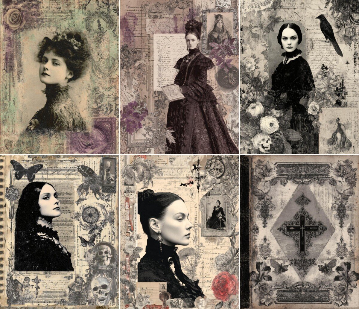 victorian – 54 Victorian Mourning Junk Journal Pages