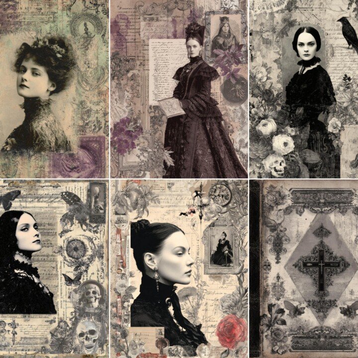 victorian – 54 Victorian Mourning Junk Journal Pages