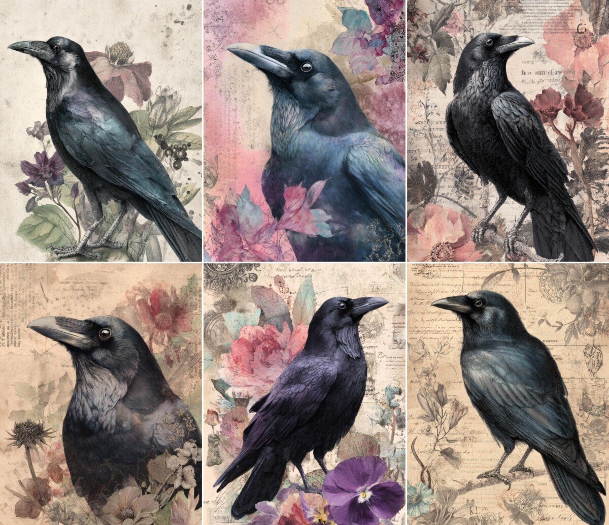 vintage – 49 Vintage Raven Junk Journal Pages