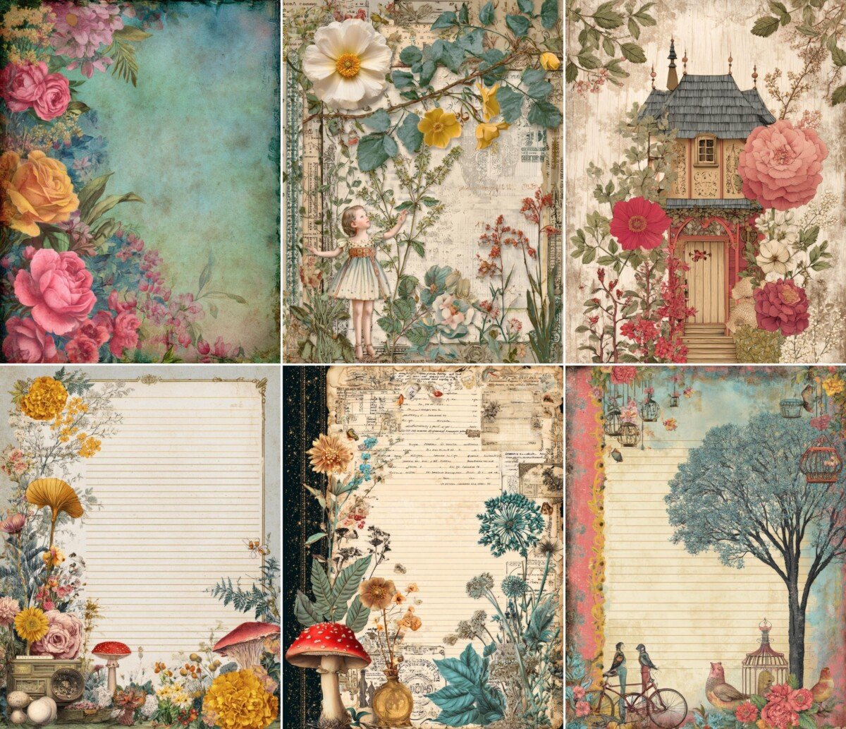 whimsical – 54 Whimsical Folk Junk Journal Pages