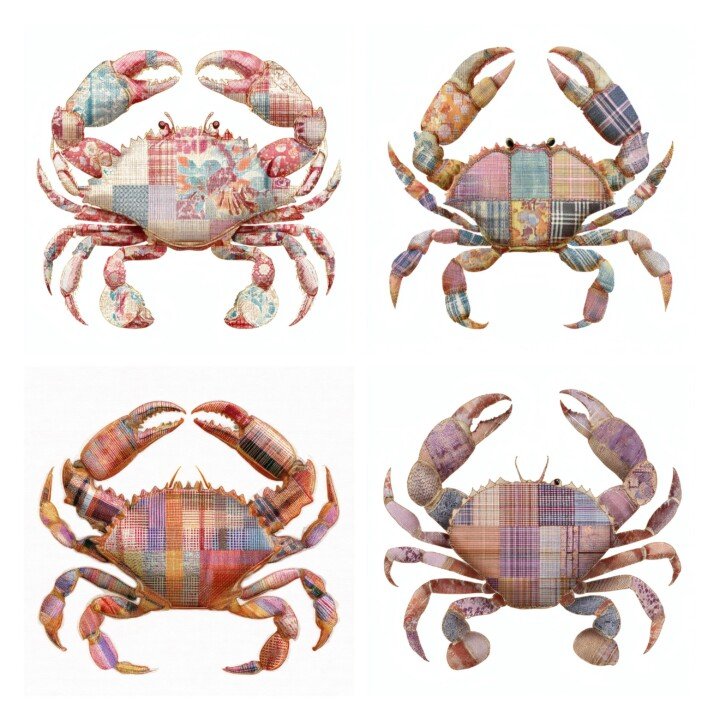 crab – 24 Crab Junk Journal Fussy Cuts