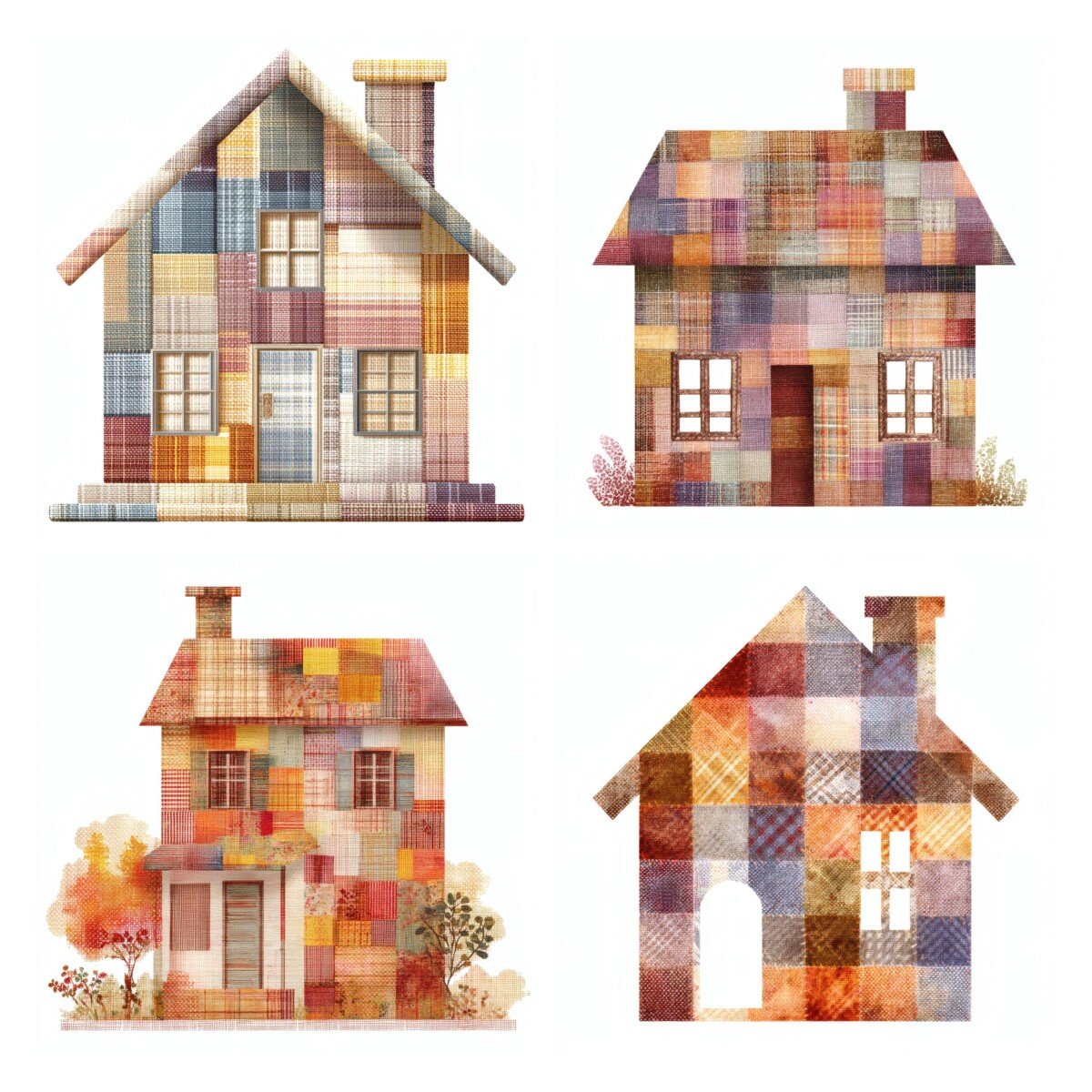 patchwork – 24 Patchwork House Clipart