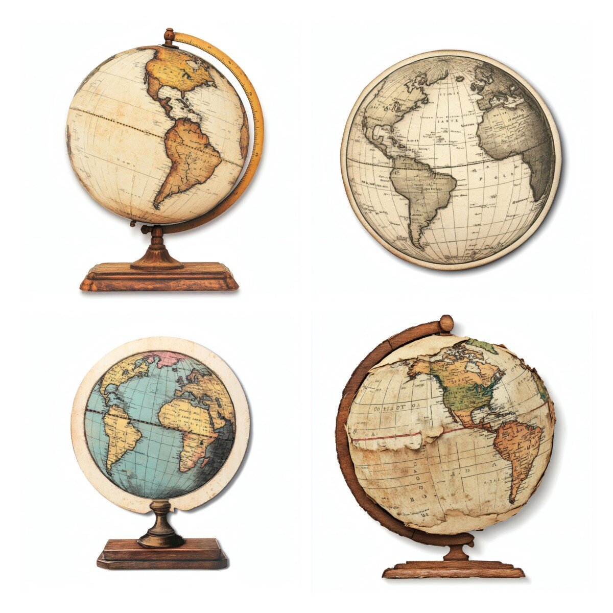 vintage – 45 Vintage Globe Die Cuts Cutouts