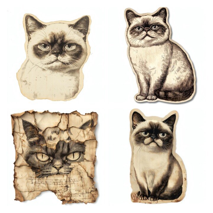 grumpy – 24 Grumpy Cat Die Cuts Cutouts