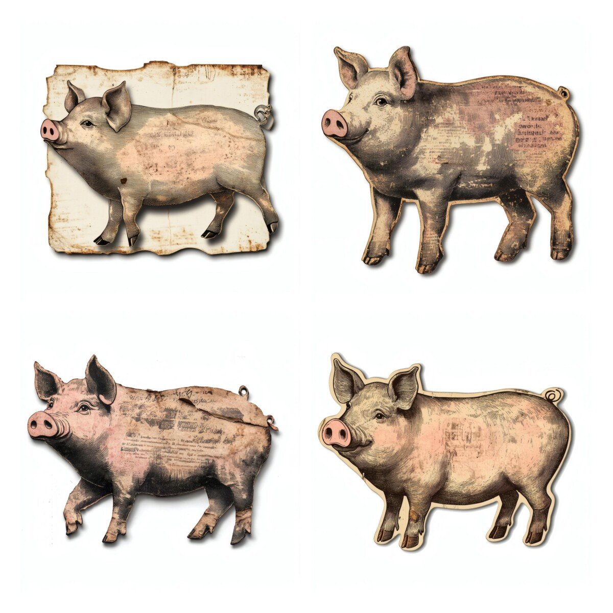 pop – 24 Pop Art Pig Face Fussy Cuts