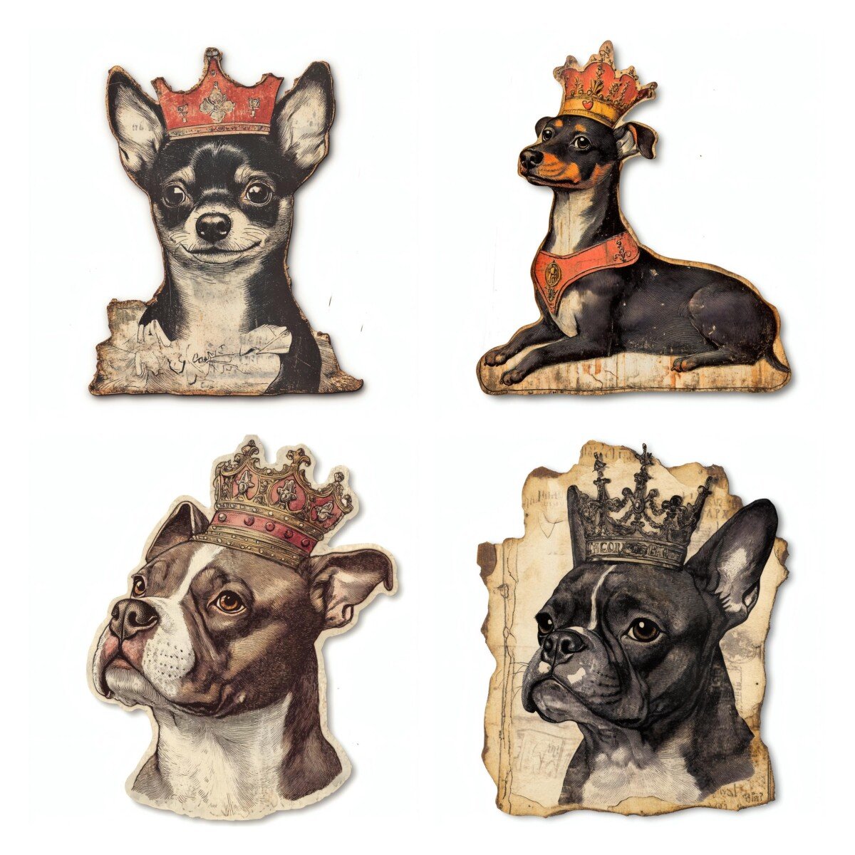 royal – 24 Royal Dog Victorian Canine Portrait Collection Cutouts