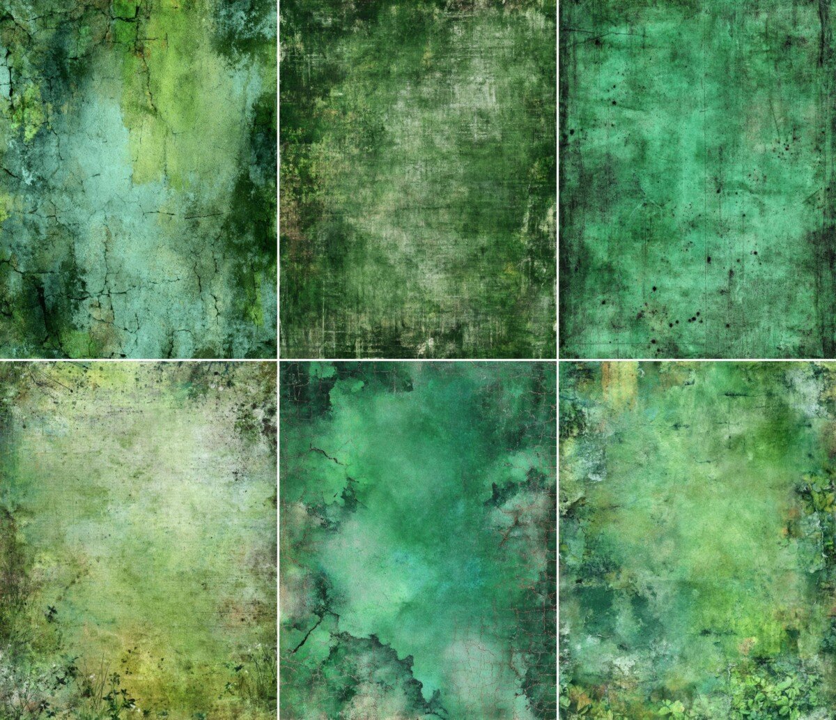 green – 52 Green Distressed Texture Journal Pages