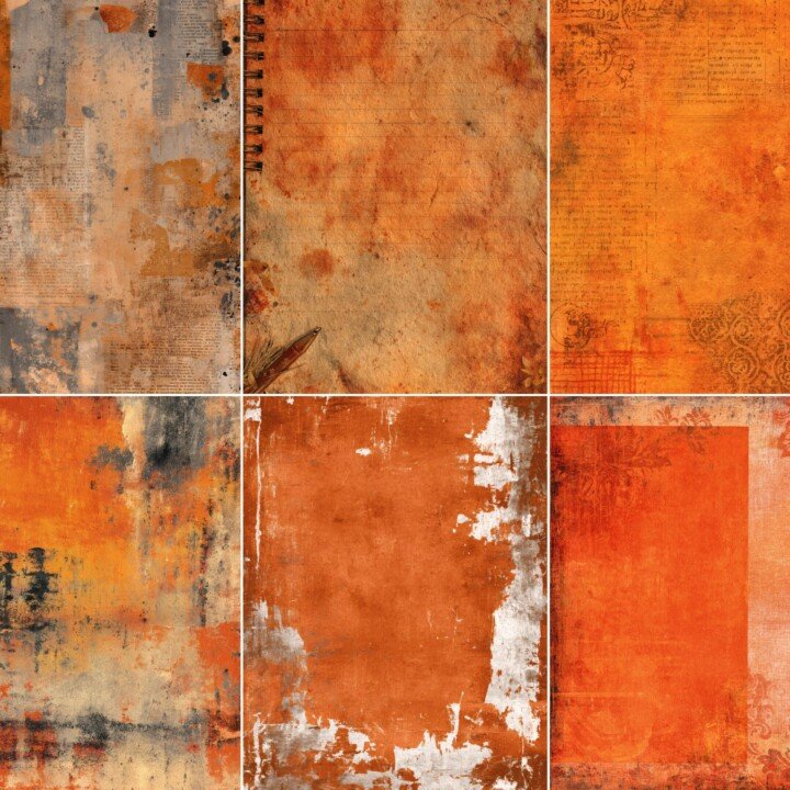 burnt – 56 Burnt Orange Texture Journal Pages