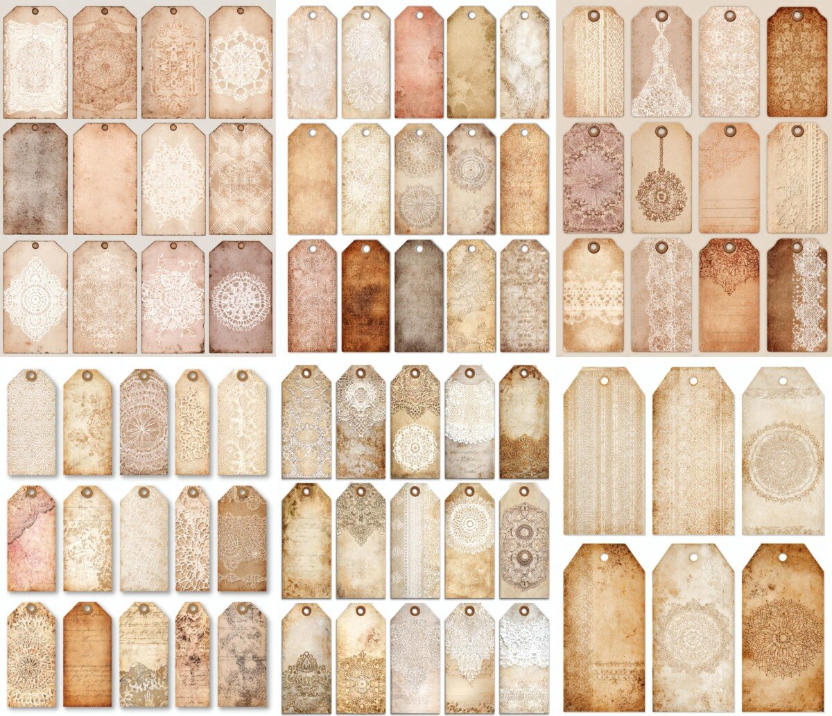 vintage – 200+ Vintage Lace Victorian Junk Journal Supplies Kit