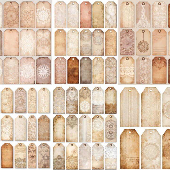 vintage – 200+ Vintage Lace Victorian Junk Journal Supplies Kit