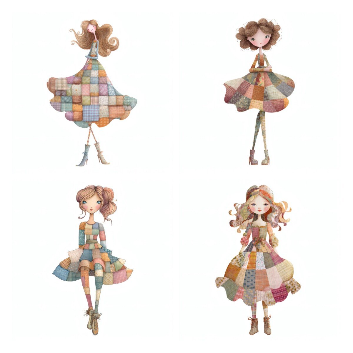 patchwork – Patchwork Plaid Girl Cutouts