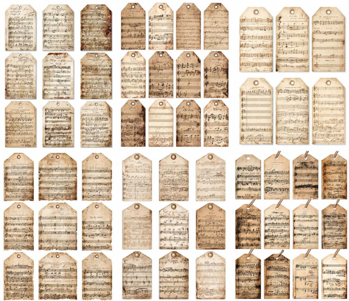 vintage – 150+ Vintage Music & Musical Junk Journal Ephemera Kit