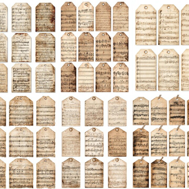 vintage – 150+ Vintage Music & Musical Junk Journal Ephemera Kit