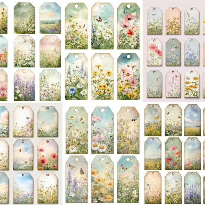 watercolor – 150+ Watercolor Floral Meadow & Labels & Tags