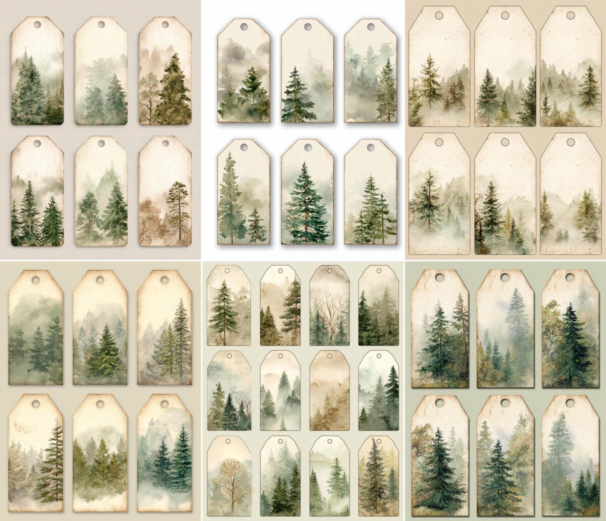 pine – 100+ Pine Forest Woodland Junk Journal Ephemera Labels & Tags