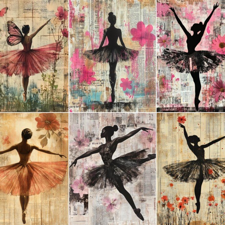 ballet – 52 Ballet Collage Journal Pages