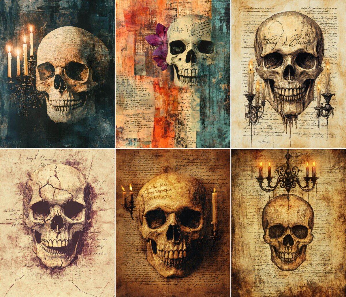 vintage – 52 Vintage Skull Journal Pages