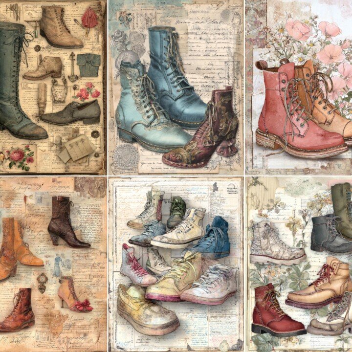footwear – 40 Footwear Junk Journal Pages