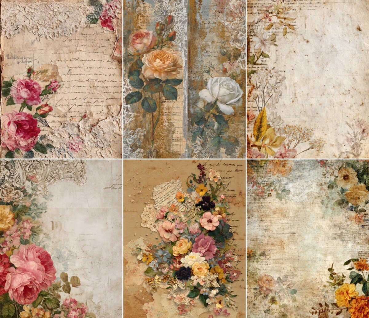 floral – 57 Floral Pocket Journal Pages