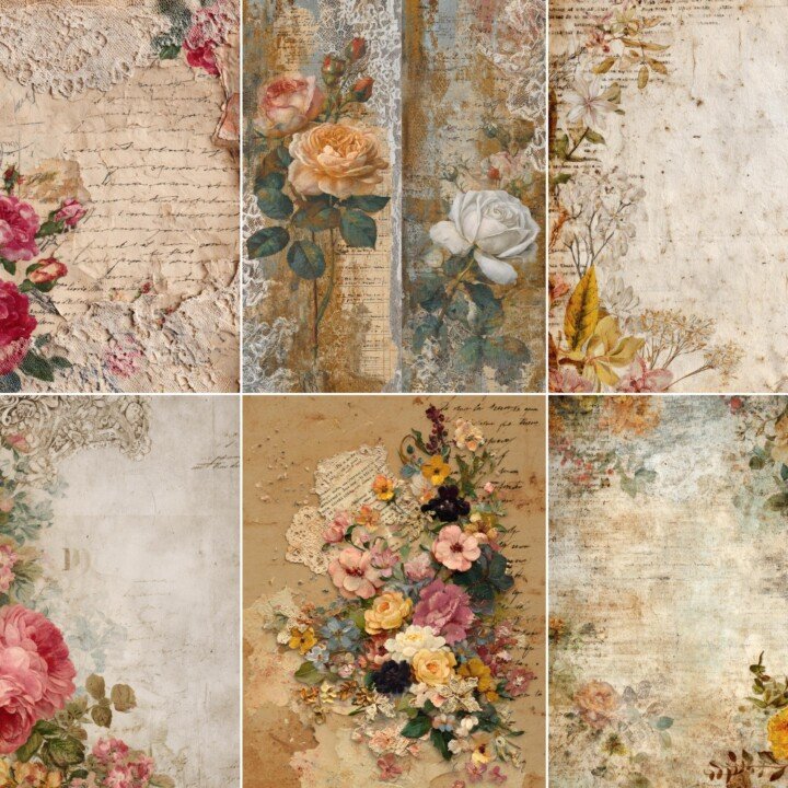 floral – 57 Floral Pocket Journal Pages