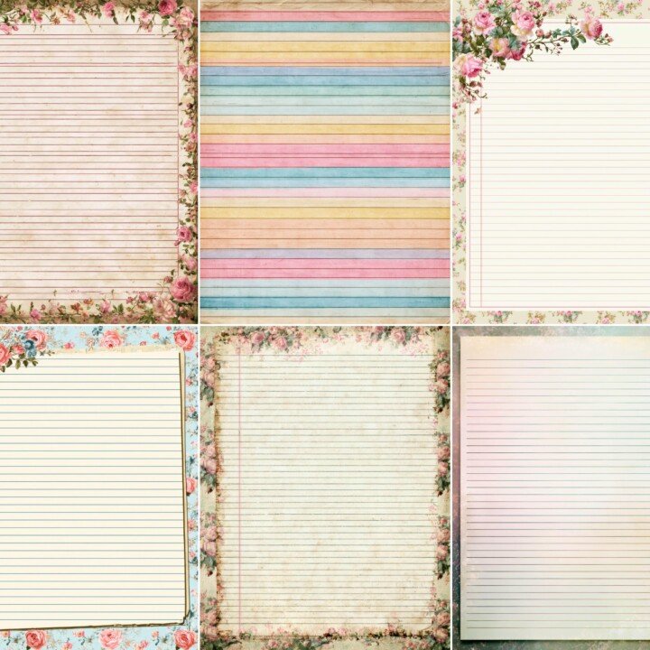 shabby – 67 Shabby Chic Lined Journal Pages
