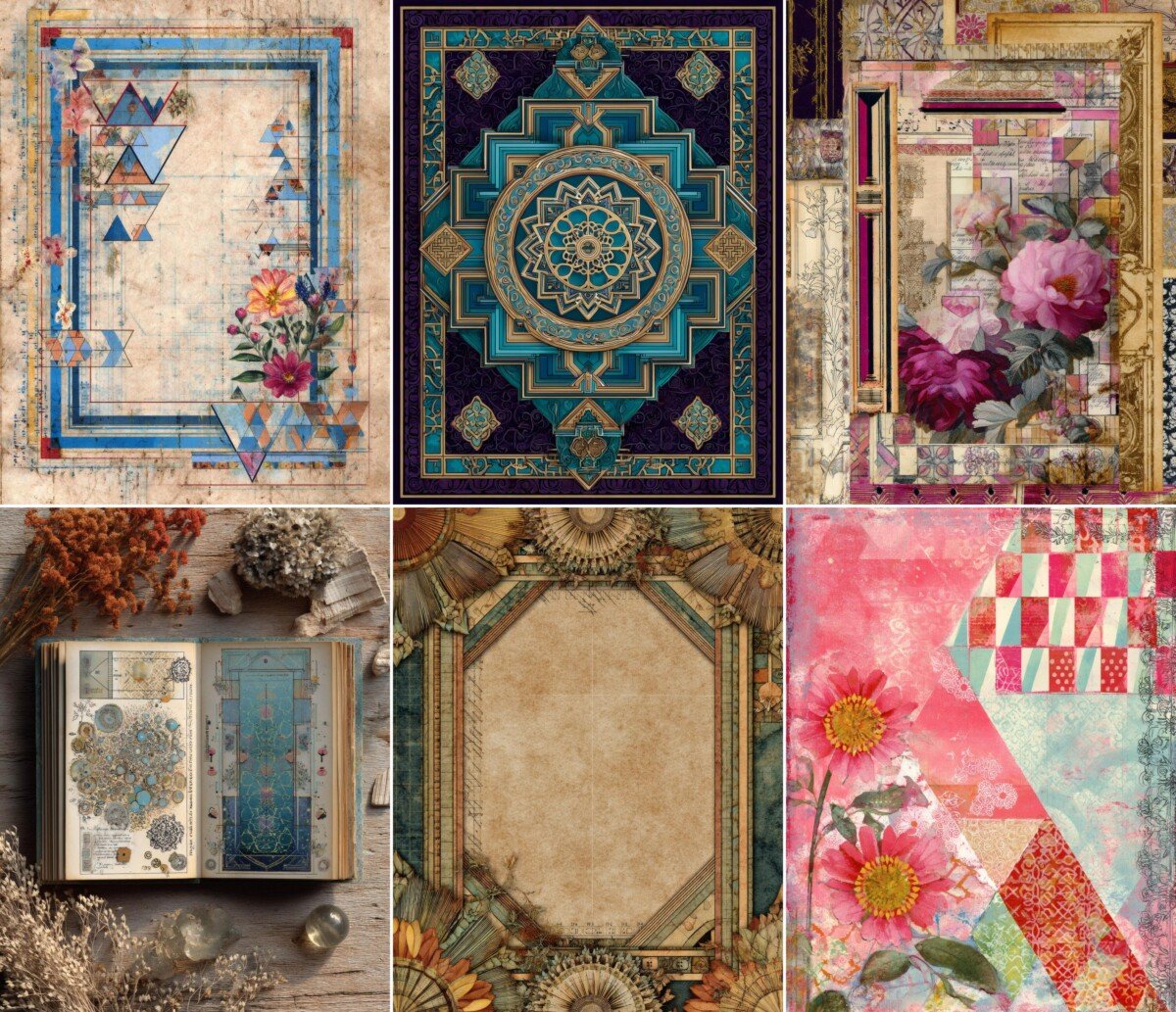 geometric – 56 Geometric Junk Journal Pages