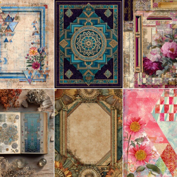 geometric – 56 Geometric Junk Journal Pages