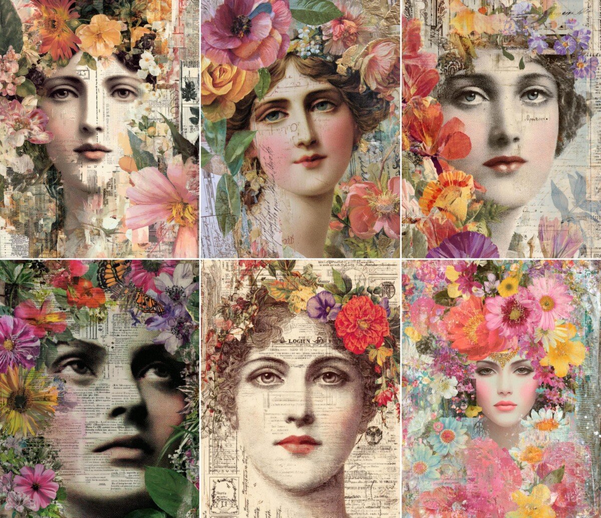 glitch – 52 Glitch Goddess Floral Junk Journal Pages
