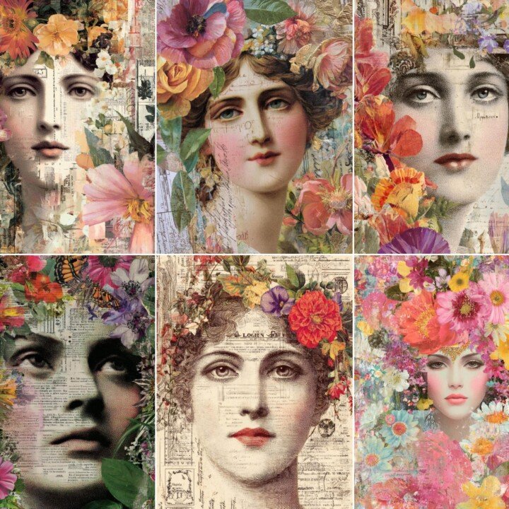 glitch – 52 Glitch Goddess Floral Junk Journal Pages