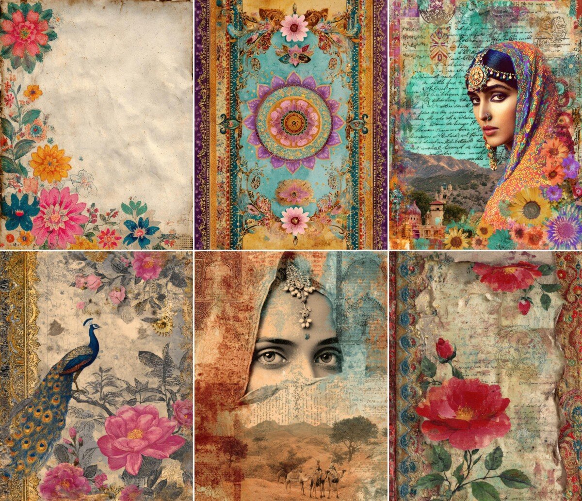 indian – 52 Indian Art Junk Journal Pages
