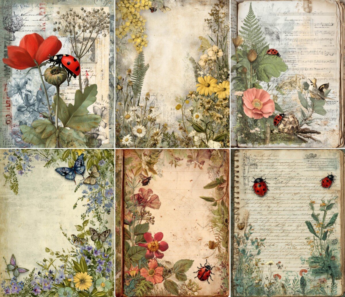 ladybug – 45 Ladybug Junk Journal Pages