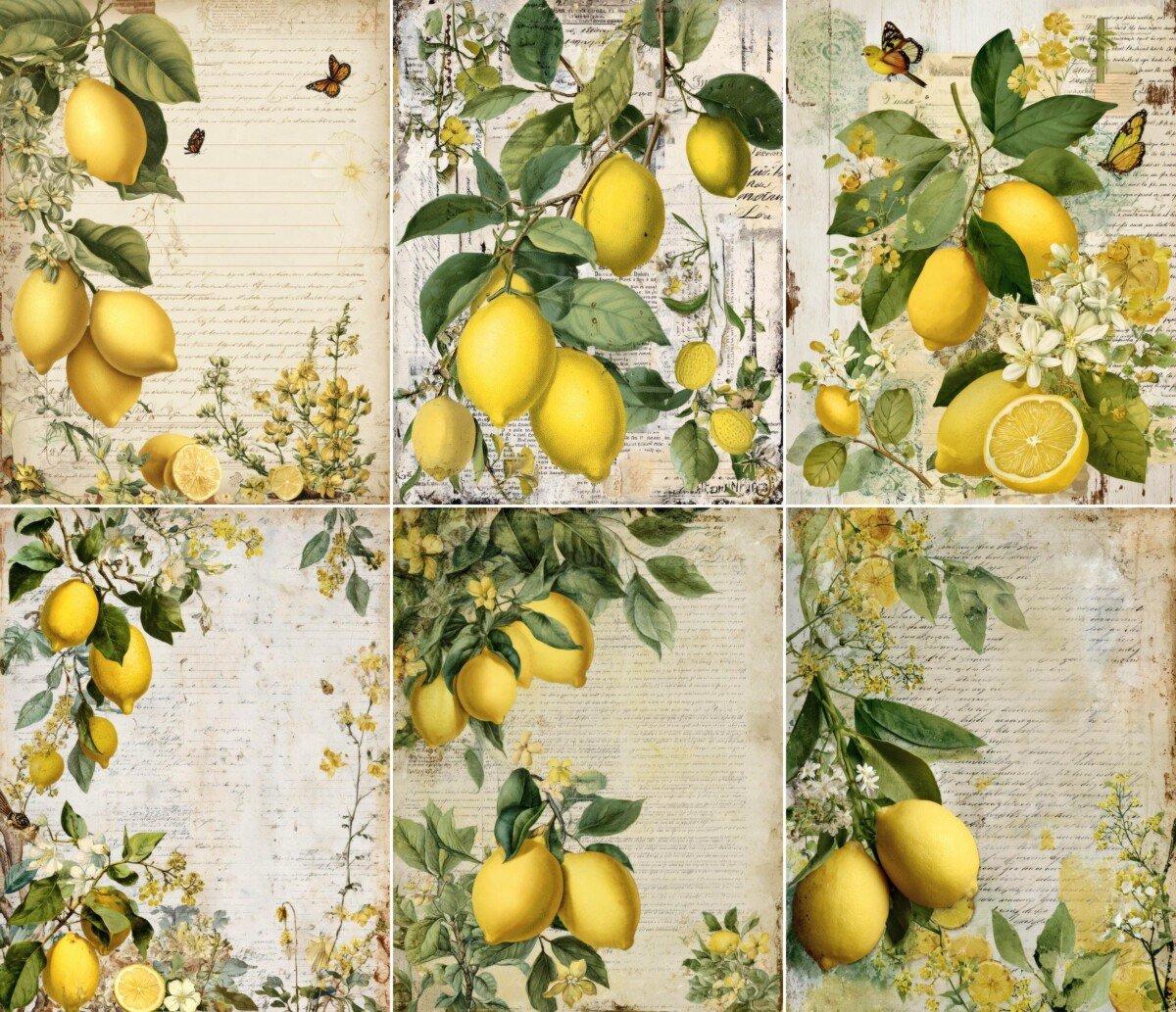 lemon – 60 Lemon Junk Journal Pages