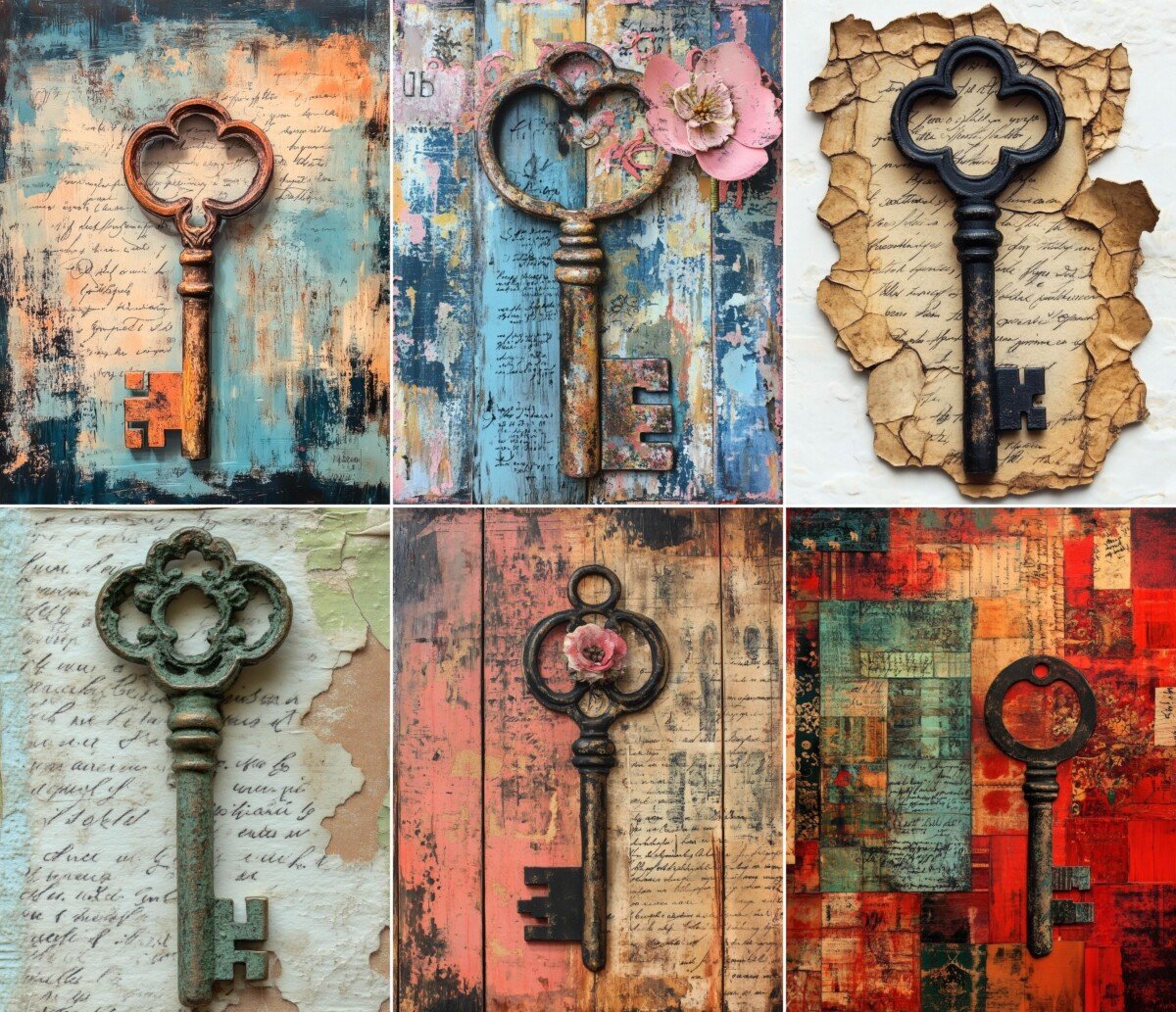 vintage – 64 Vintage Key Journal Pages